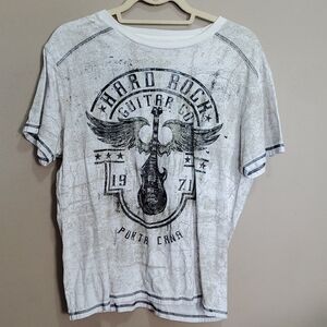 Hard Rock Cafe White Graphic T-Shirt Size Large